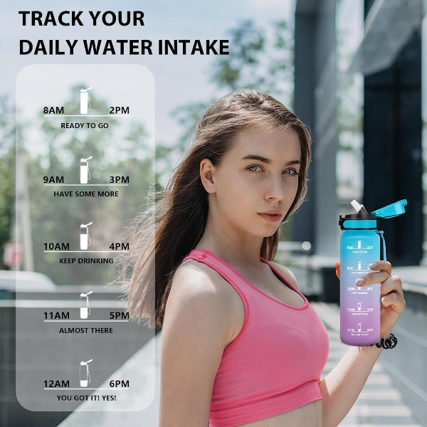 Bouteille d'eau durable et motivante