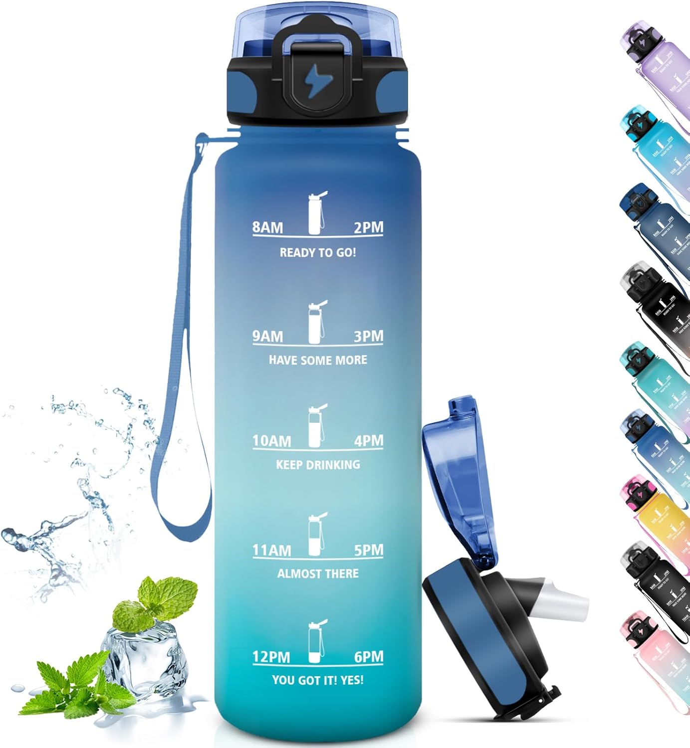 Bouteille d'eau durable et motivante