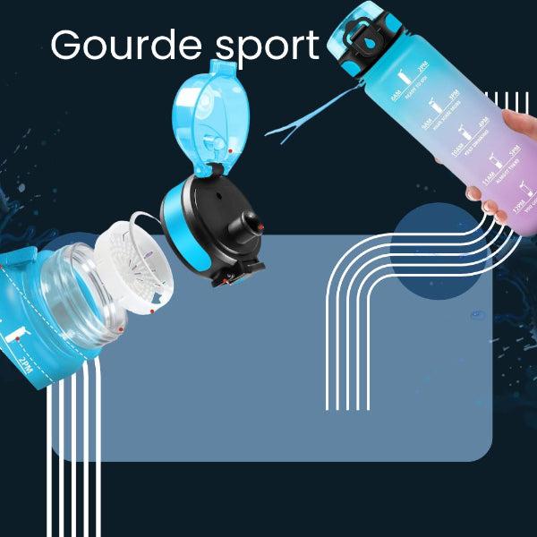 Bouteille d'eau durable et motivante