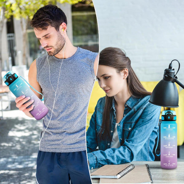 Bouteille d'eau durable et motivante