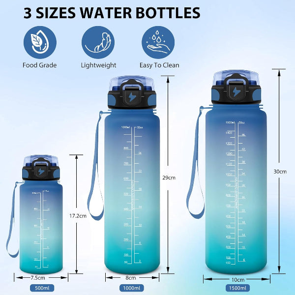 Bouteille d'eau durable et motivante